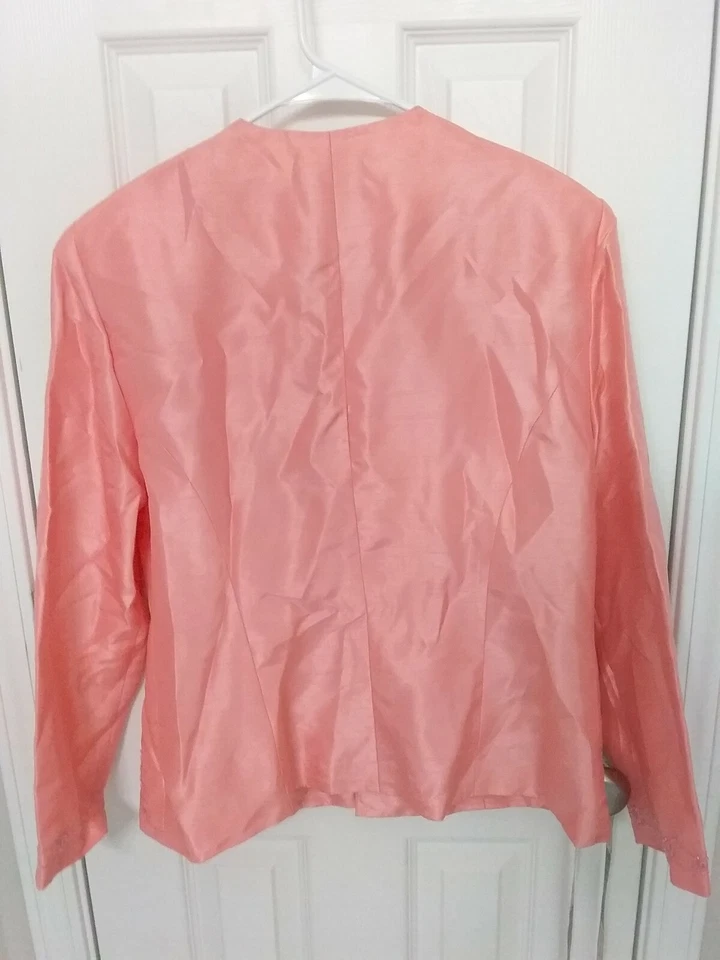 Blazer Positive Attitude Talla 12 Rosa Largo Slv Forrado Bordado Cuentas Foto 2 de 4