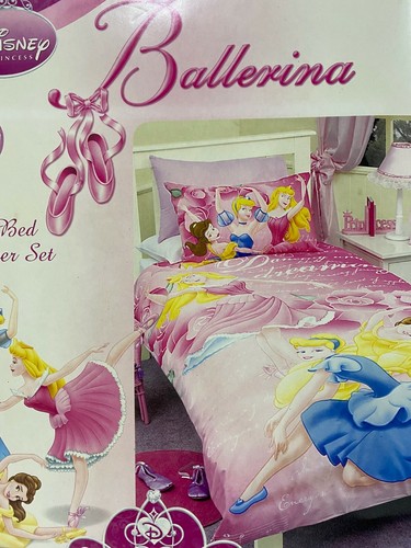 Disney Princess SINGLE Quilt Cover Set- Ballerina Cinderella Aurora Belle, dance - Picture 3 of 4