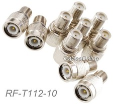 10-Pack F Female Jack to TNC Male Plug RF Adapter, CablesOnline RF-T112-10