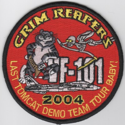 4'' NAVY VF-101 2004 LAST DEMO TOUR GRIM REAPERS TOMCATS EMBROIDERED JACKET PATCH