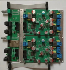 2pcs 3-Way DSP Amp.  Phase-linear crossover LR24 300Hz, 3000Hz.