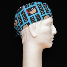 Batman Turquoise Squares theme Scrub Hat