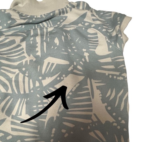 Armani Exchange Women’s Blue & Gray Cotton Tropical Quarter Zip Sweatshirt, XS - Picture 9 of 11