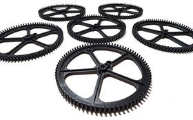 6 Rare K'NEX Large 5" Big Black Gears w/Offset Socket Crown Ferris Parts KNEX