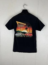 IN N OUT Shirt Women Small Black Graphic Crew Neck Short Sleeve Stretch Pullover