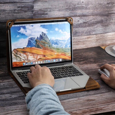 Genuine Leather Laptop Sleeve Case Carrying Bag For Macbook Air Pro 13 M4/M3/M2