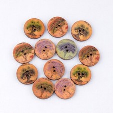 Pkg of 10 TREES Wooden Buttons 3/4" (20mm) Scrapbook Crafts (5181)
