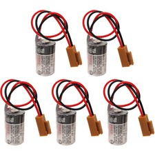 5 x ER3V 3.6V PLC Battery for Toshiba JZSP-BA01 CNC System battery w/ Brown Plug