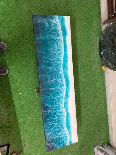 Ocean Epoxy Resin Console Table, Side Epoxy Table, Handmade Furniture Table Deco - Picture 4 of 10