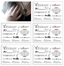 5 sheets Typographic Temporary Tattoo Carriage Birds Temporary Tattoos