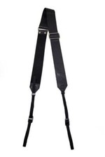 Black Genuine Leather Camera Strap - Long adjustable for DSLR/Canon/Nikon