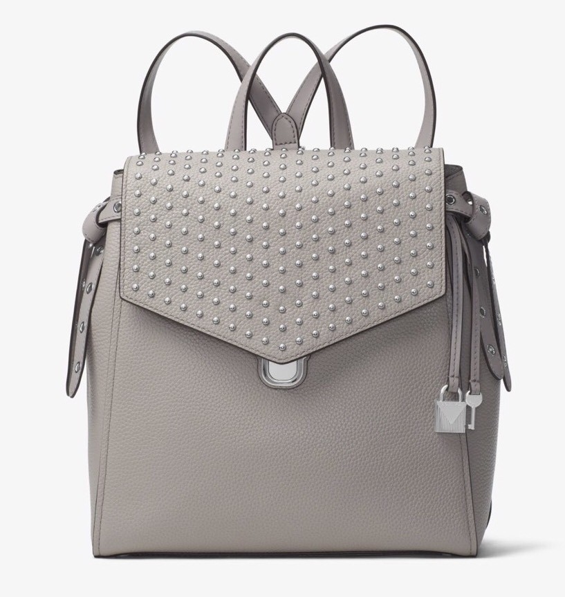 bristol studded leather backpack NEW MICHAEL KORS Bristol Medium Studded Leather Backpack Pearl Grey
