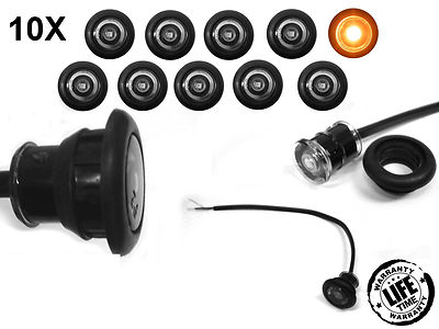 TEN TecNiq 3/4 Mini Amber Clear LED Light Hot Spot Bullet Truck Trailer USA