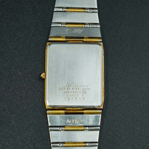 Vintage 1982 SEIKO DOLCE 9521-5000 Gold Square Tank Men Watch - Picture 10 of 17