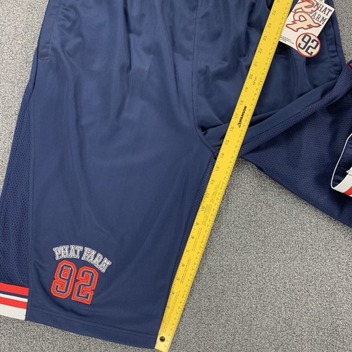 Phat Farm 92 Mens Navy Blue Drawstring Basketball Shorts Cotton Size XXL - 第 3/7 張圖片