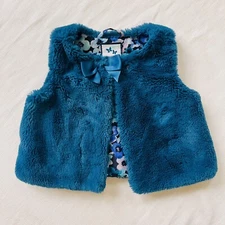 Gymboree Girls Toddler Vest Top Faux Fur Bow Sleeveless Dressy Fashion Party 3T