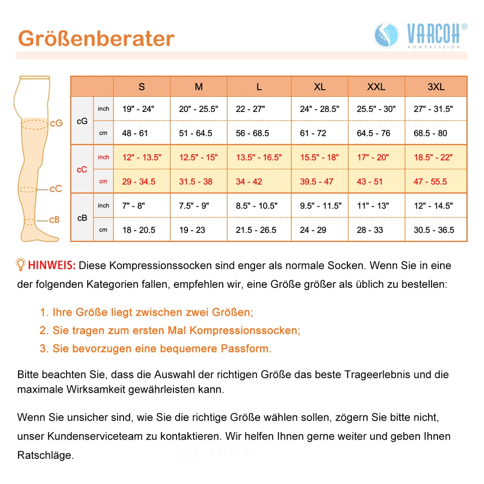 Medizinische abgestufte Kompressionsstrümpfe Klasse 2 CCL2 für Damen und Herren - Bild 2 von 4