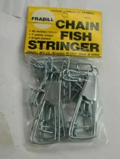 Vintage Frabill Chain Fish Stringer 4052 40 Inch 7 Snaps Bright Plated Fishing