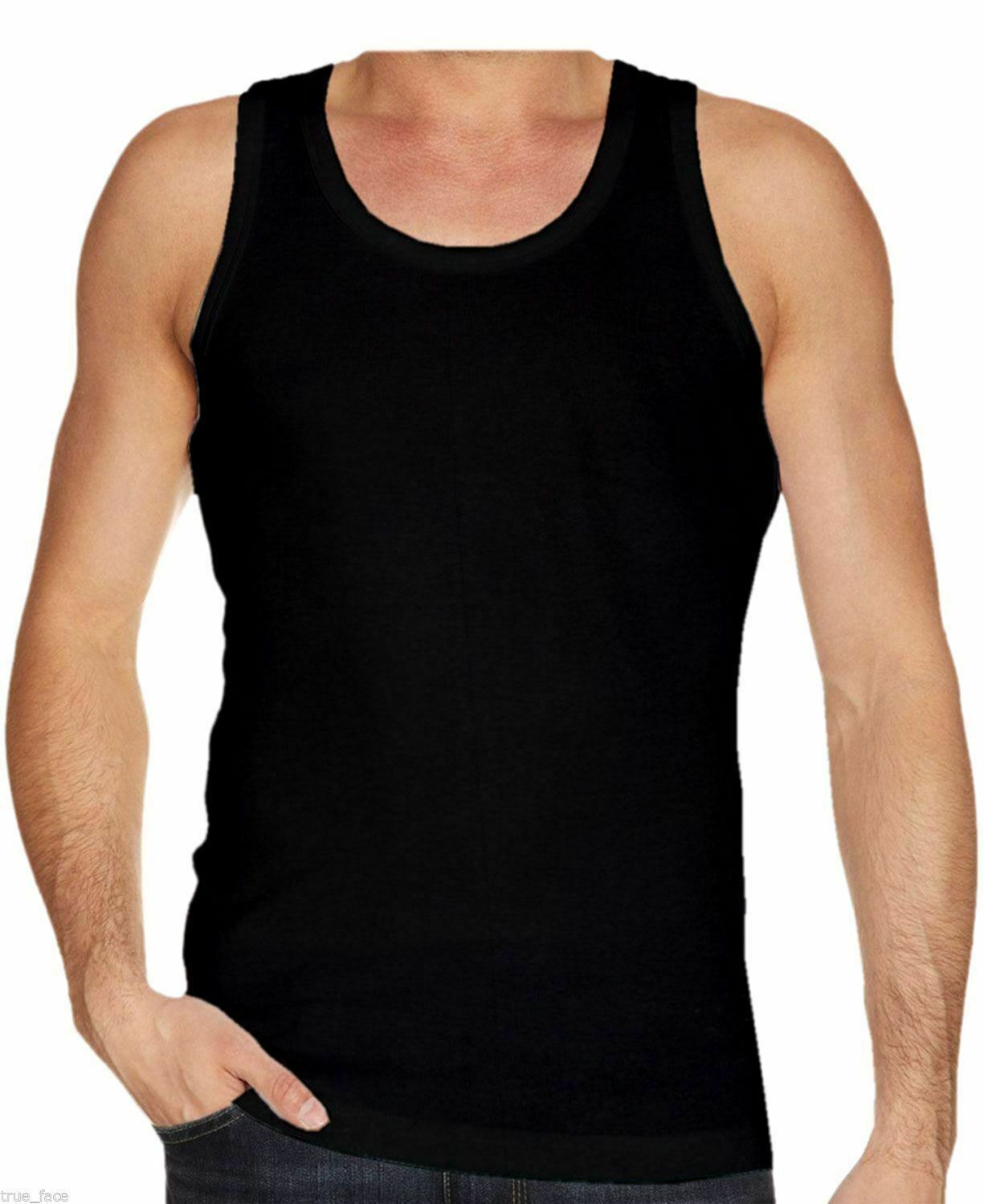 100 Cotton MENS VESTS TANK TOP SUMMER TRAINING GYM TOPS MULTIPACK