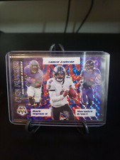 Lamar Jackson, Ingram, Brown 2020 Mosaic Reactive Blue Flea Flicker /99. Ravens