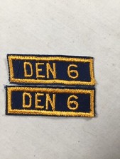 Cub Scout Den Number 6 set of 2 gum back BSA Rank Patch