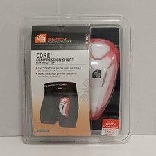 Shock Doctor 221 Core Compression Short with Bio-Flex Cup Boys M Blk New in Pkg