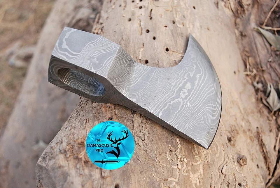 ГОЛОВА ТОПОРА ИЗ ДАМАССКОЙ СТАЛИ / ТОПОРИК / ИНТЕГРАЛЬНЫЙ ВИКИНГ / ТОМАГАВК / МЕТАНИЕ 932 - Изображение 4 из 4