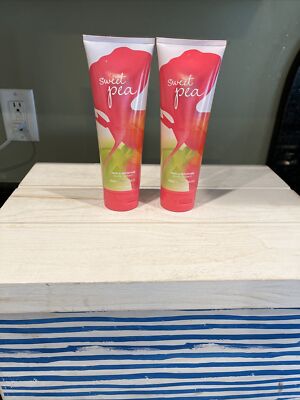 Lot 2 Bath & Body Works Sweet Pea Triple Moisture Body Cream Lotion 8 oz each