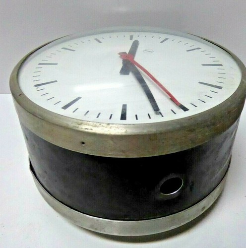 VINTAGE DOUBLE SIDE ATR HALL CLOCK INDUSTRIAL GOVERNMENT HOSPITAL SCHOOL FACTORY