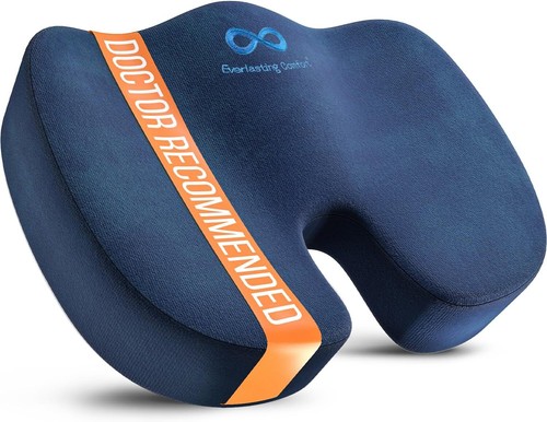 Memory Foam Seat Cushion Ergonomic Design for Long Trips Compatible Cars Trucks