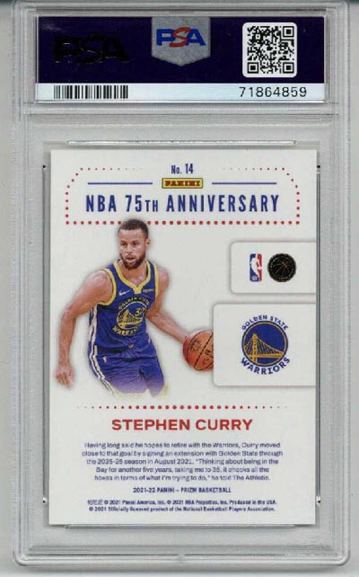 2021 PANINI PRIZM NBA 75th LOGO #14 STEPHEN CURRY WARRIORS