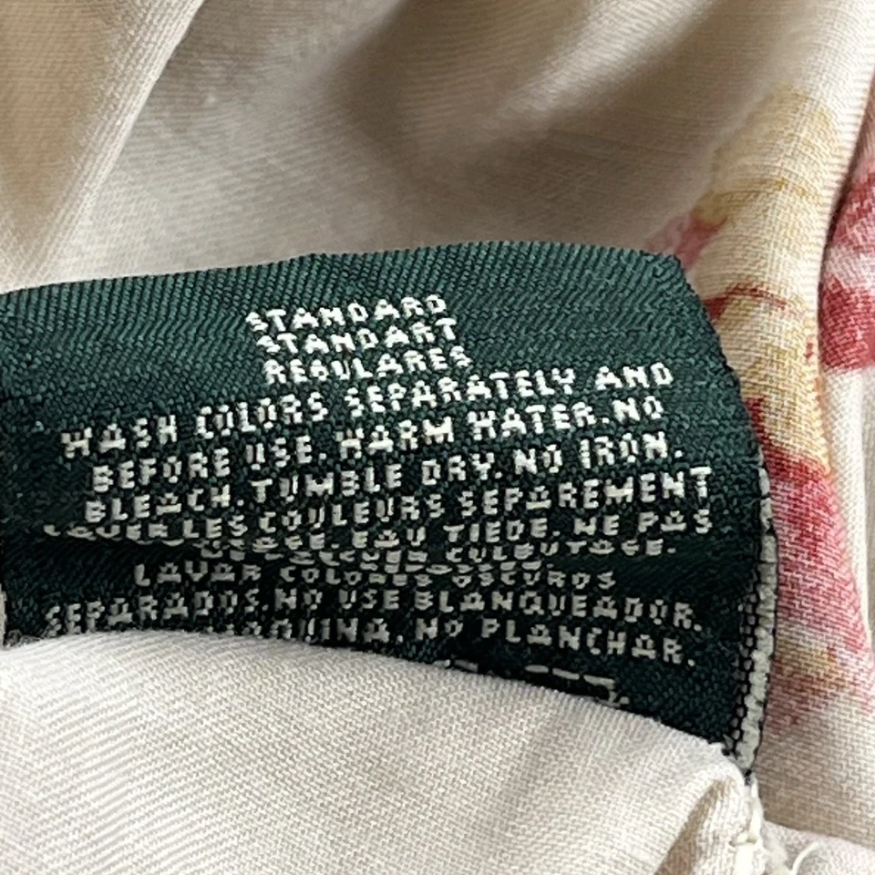 Ralph Lauren Great Barrington Floral 2 Standard Pillowcases Cream Vintage - Image 3 of 4