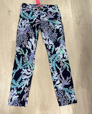 NEW..Lilly Pulitzer.KELLY SKINNY ANKLE PANTS Deep Indigo Swish and Sway Navy 00