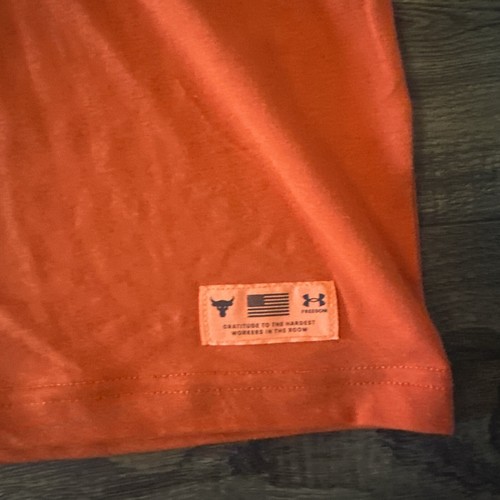 Under Armour Shirt Men's XL Project Rock LS Brahma Bull Orange Military Freedom - Picture 3 of 5