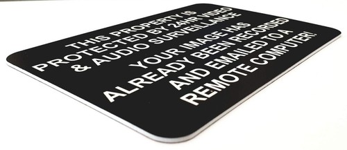 24HR Video Audio Surveillance Sign Plaque 15cm x 10cm CCTV Remote Email Security - Picture 57 of 94