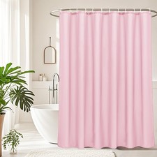 Extra Long 72x78 inch Shower Liner, Fabric Solid Color Shower Curtain Liner w...