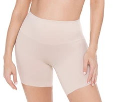 Miraclesuit L101237 Warm Beige Comfy Curves Firm Control Bike Shorts Size L