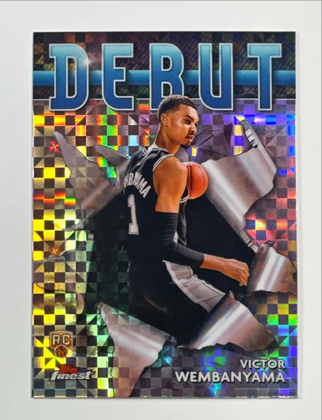 VICTOR WEMBANYAMA RC 2023-24 TOPPS FINEST ROOKIE DEBUT CHECKERBOARD #D-1
