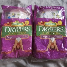 Lot Of 2 Vintage Wrapped Drypers Size Large Diapers Film Props