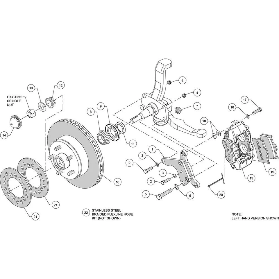 Wilwood 140-12922 FDLI 11.28 Inch Front Disc Brake Kit, 1954-56 Fits Ford - Image 3 of 4