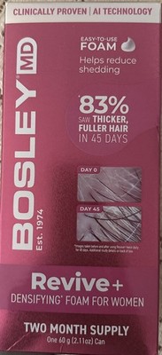 Bosley MD Revive+ Densifying Foam For Women Two Month Supply 60g/2.11oz. New