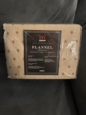 Star Themed Flannel/Cotton Queen Sheet Set 100% Fits Up To 16  Mattresses
