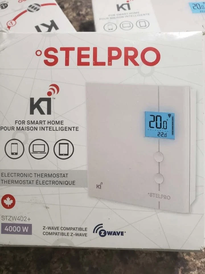 Stelpro Wall Electronic Thermostat for Smart Home, KI Z-Wave Backlit- White - Image 2 of 4