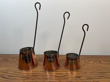 SET 3 ANTICHI MESTOLI IN SIDRO BRITANNICO GRADUATI RAME