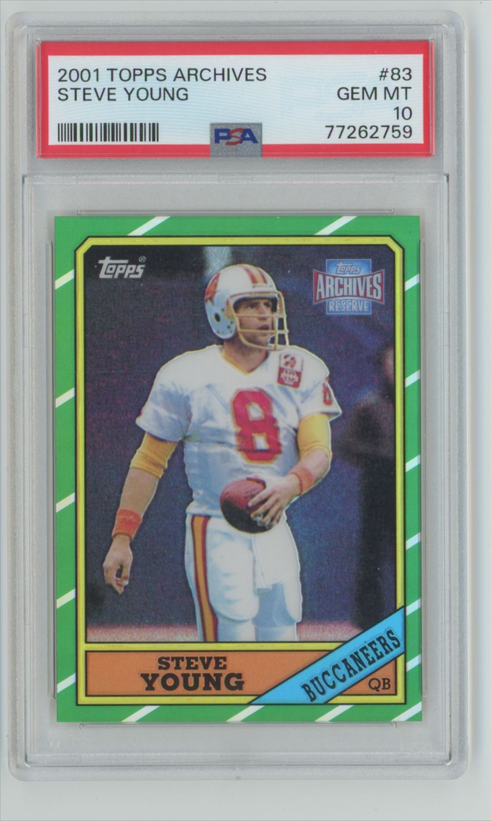 2001 TOPPS ARCHIVES STEVE YOUNG 77262759 PSA 10 TAMPA BAY BUCCANEERS #83