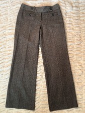 Ann Taylor Gray Herringbone Lindsay Wool Dress Pants Size 6