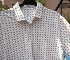 Rhoback Men  s Short Sleeve One Love Performance Polo White UPF 40 