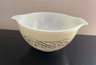 Vintage Pyrex Golden Scroll #441 Cinderella Dip Bowl 1.5pt Capital Letters USA