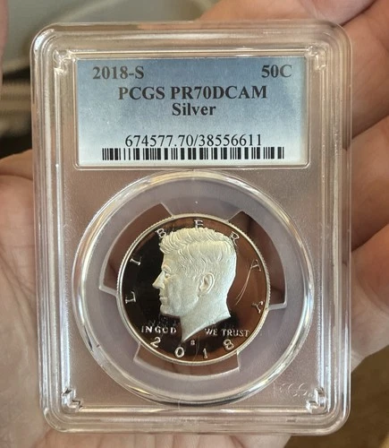 2018 S SILVER  KENNEDY PCGS  PR 70 DCAM LOW MINTAGE LOW POP BLUE LABEL