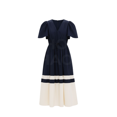 white christmas dresses Navy and Cream Mitchell Dress main image 0